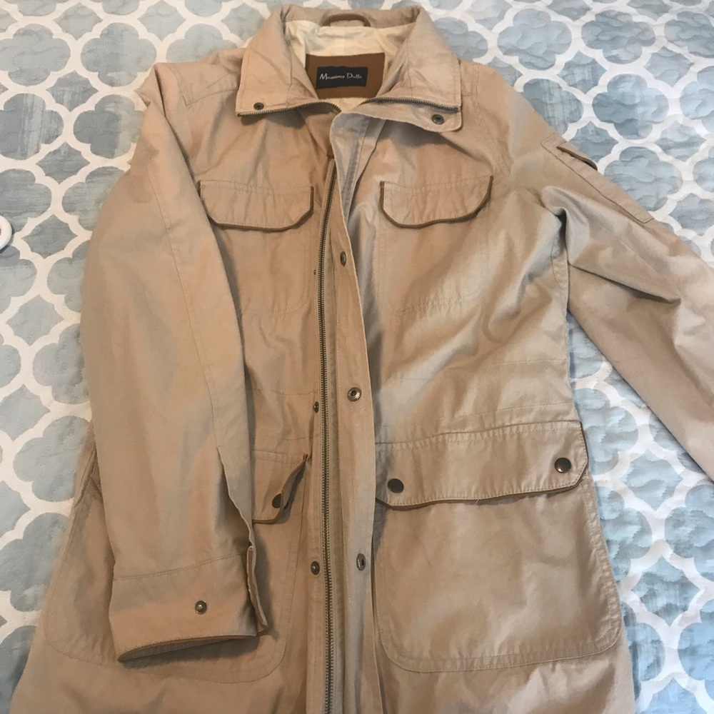 MASSIMO DUTTI vintage khaki jacket. XL 42